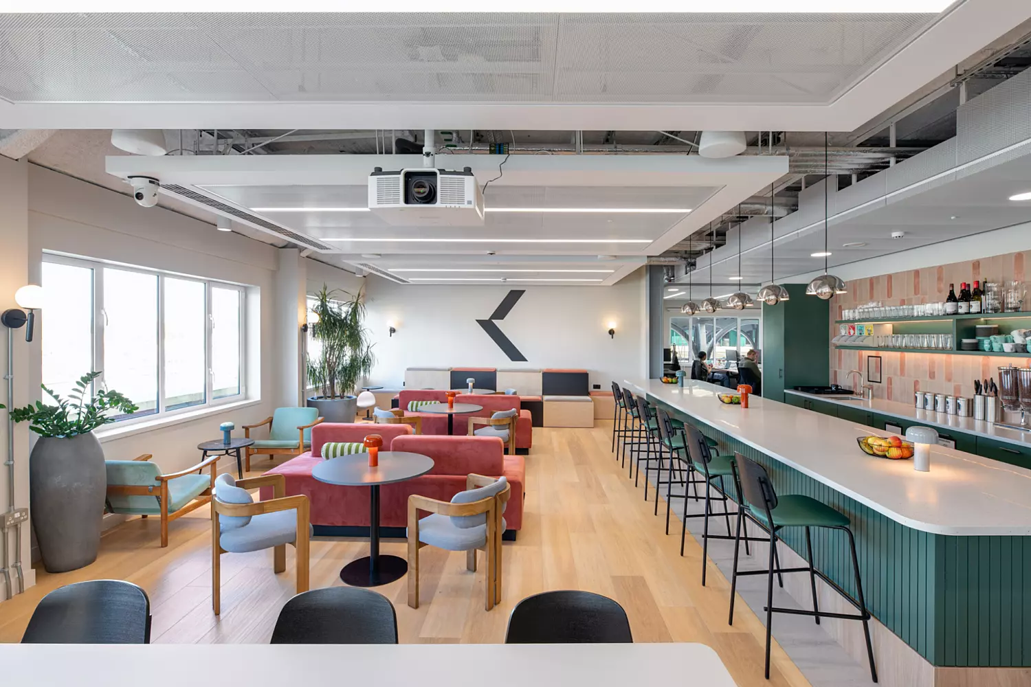 Teapoint and lounge style seating at Kobalt Music Group