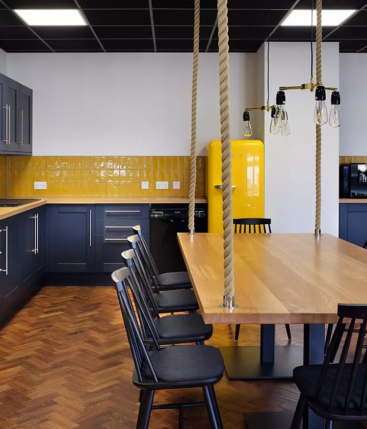 Office kitchen with feature table design