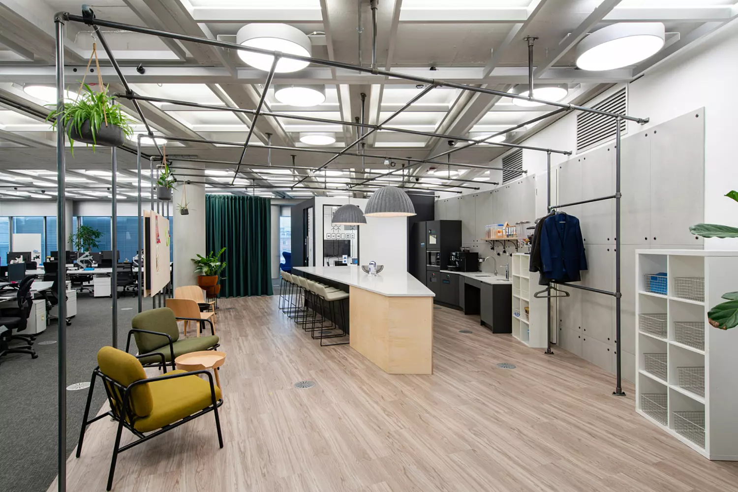 Framed teapoint featuring timber and soft furnishings