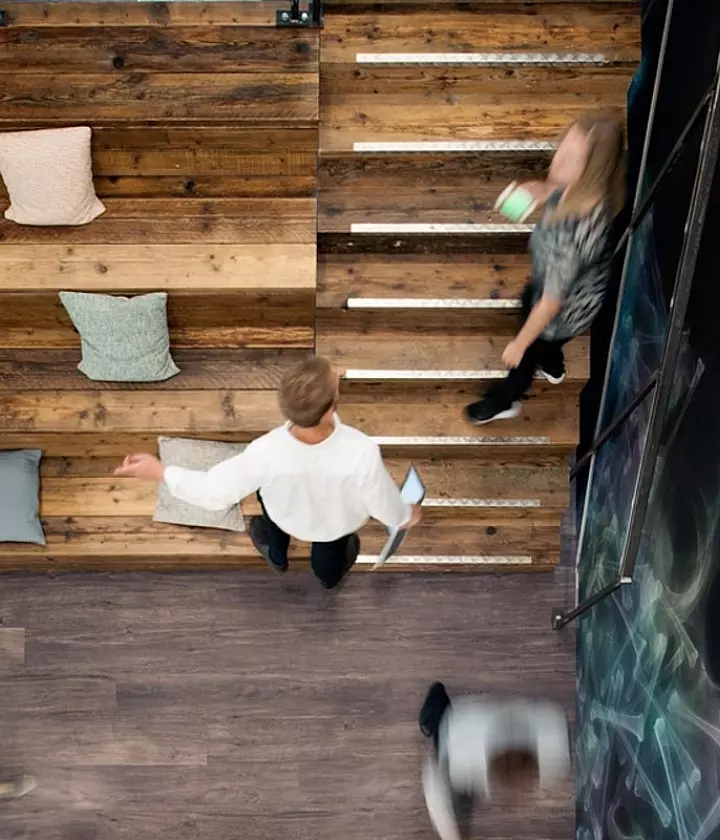 Trendy bleacher style seating at Anomaly