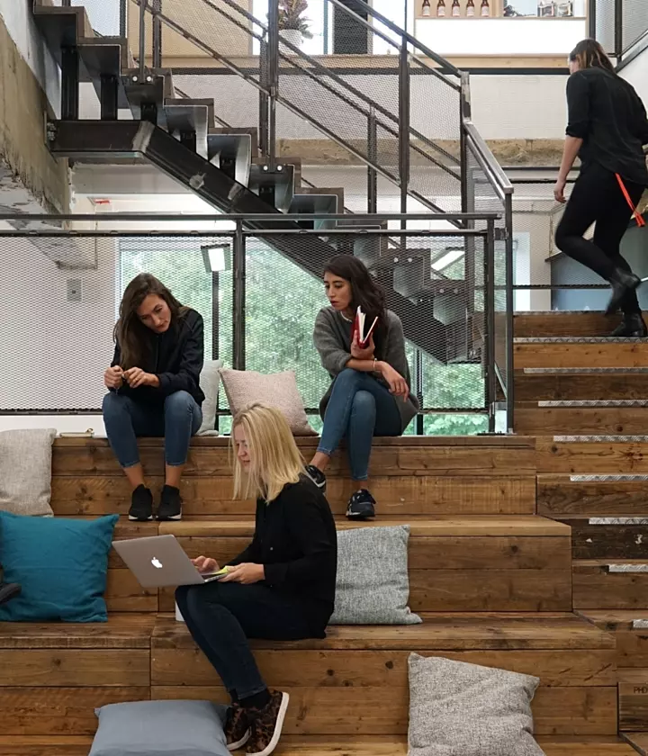 Bleacher style seating for collaboration in the office
