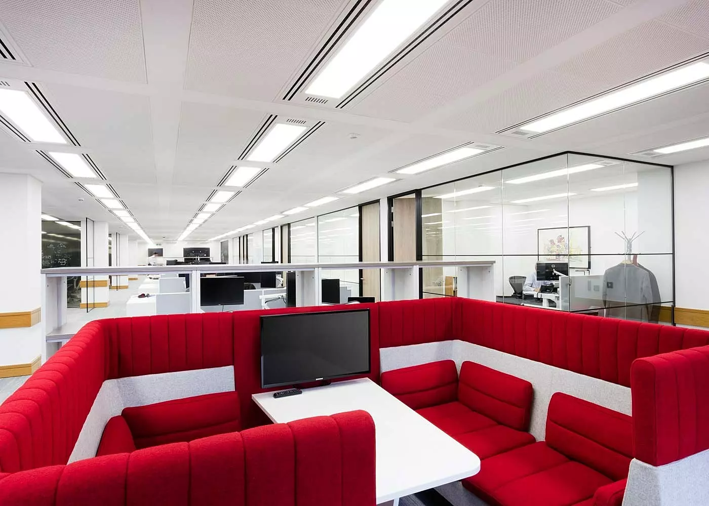 Trendy office booth meeting space