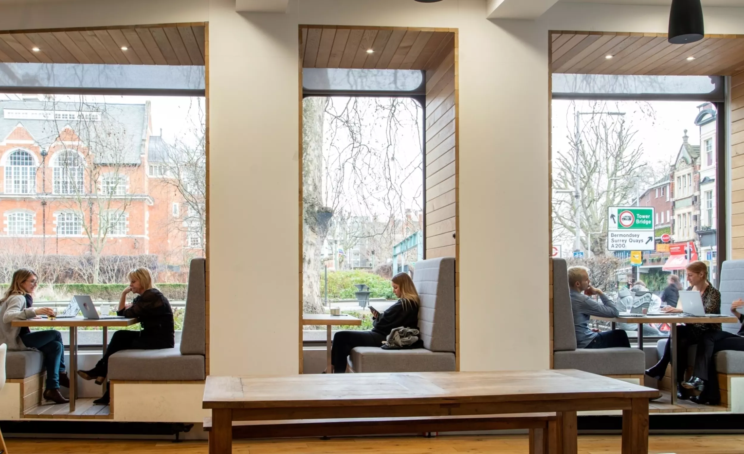 Office breakout booth seating for employees