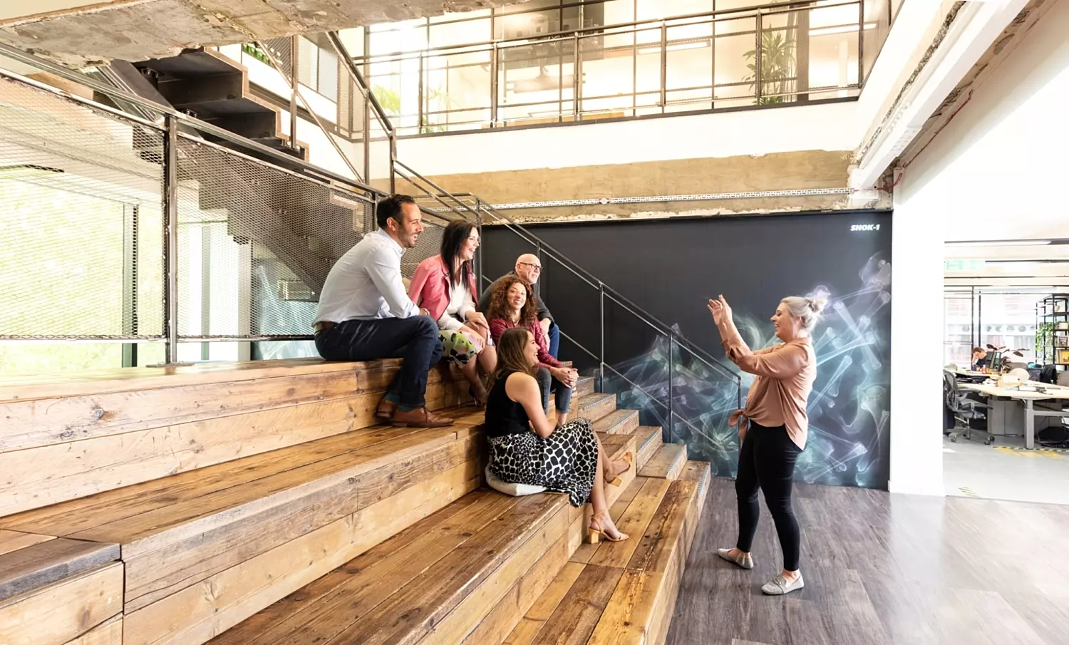 Breakout space at Anomaly's office fostering collaboration